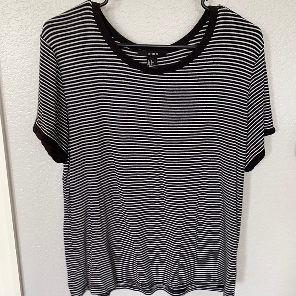 Black and White Forever 21 T-Shirt